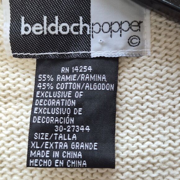 Beldochpopper Cardigan Size XL Tan with Embroadary on Front & Sleeveless - Picture 5 of 6